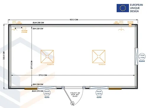 Conteneur de Bureau 6×3 MÈTRES MODÈLE STOCKHOLM – Image 2