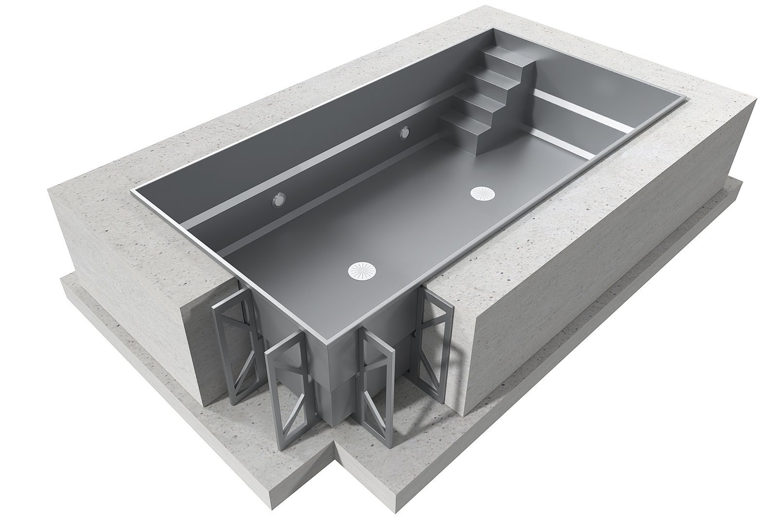 Piscine inox Skimmer piscine professionnel 3,5x9x1,5 m – Image 4