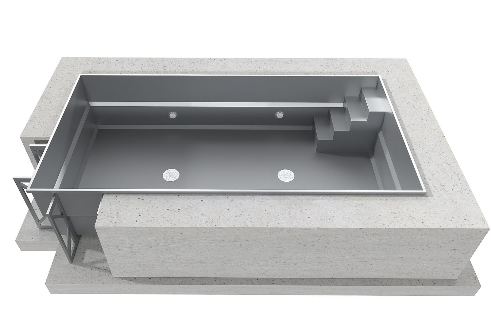 Piscine inox Skimmer piscine professionnel 3,5x9x1,5 m – Image 3