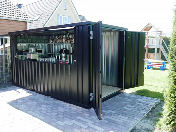 Container Bar pliable 4 × 2 mètres noir RAL 9005 – Image 5