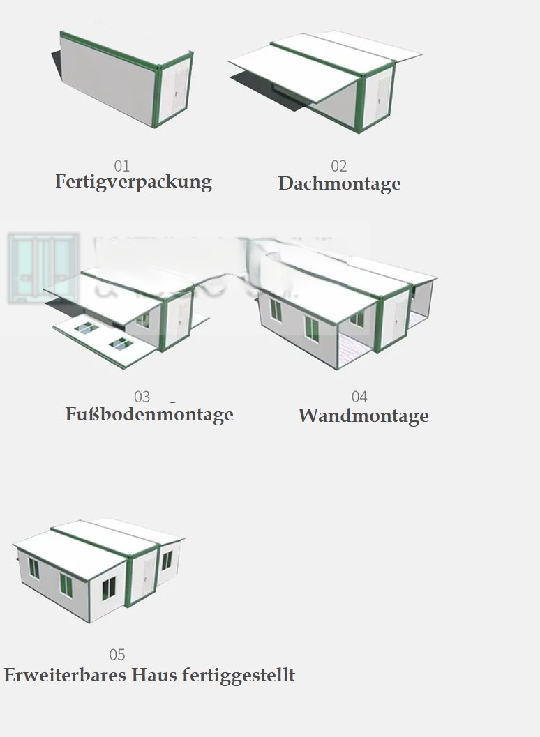 Conteneur maison de 32 m² deux étages Fenêtre en baie et balcon. – Image 14